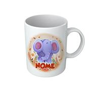 Puzzletee Tazza Elefante - Nome Personalizzabile - Elefante Simpatico - Animaletti - Tazze con Nome - Bambino - Idea Regalo