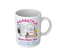 Puzzletee Tazza Maestra Personalizzata - Nome Maestra - Firme Bambini - Un insegnante come te è difficile da trovare - Bambini - Bimbi - Alunni - Insegnante - Scuola - Idee Regalo