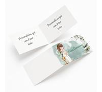 PV Grafik® 100 Bigliettini Prima Comunione Personalizzati, Facili da Piegare, Perfetti per Confetti, Bomboniere Bambina, Ricordo Comunione Bambino (C19)