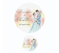 PV Grafik® 100 Tag Adesivi Matrimonio Personalizzati con nome e data, Etichette Adesive per Busta Personalizzati, Scegli la tua Misura e Personalizza. (Matrimonio 07)