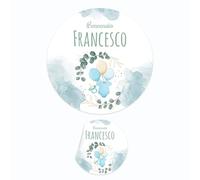 PV Grafik® 100 Tag Adesivi Personalizzati con nome e data, Etichette Adesive per Battesimo e Nascita personalizzati con nome e data Scegli la tua Misura e Personalizza (Modello 05)