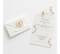 PV Grafik® 15 Inviti Prima Comunione Bambina Personalizzati, Busta con Nastrino, Partecipazione Comunione Bimba, Formato 15x28 cm, Personalizza e scegli la quantità. (C16)