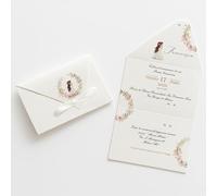 PV Grafik® 15 Inviti Prima Comunione Bambina Personalizzati, Busta con Nastrino, Partecipazione Comunione Bimba, Formato 15x28 cm, Personalizza e scegli la quantità. (C15)