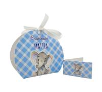 PV Grafik® 16PZ Scatola Portaconfetti Personalizzata, Scatole Bomboniere Maschio, Bimbo, Bimba, Bambina, Scatoline Bomboniera Nascita Battesimo Compleanno, Porta Confetti Per Confettate (TunnaE01)