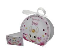 PV Grafik® 24+24 Scatoline Portaconfetti Benvenuta Bimba - Bomboniere Nascita Personalizzate con Bigliettini e Nastrino - Coniglietta Principessa Rosa e Stelline (Tunna54)