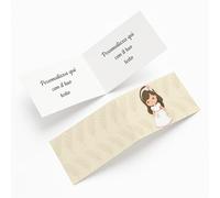 PV Grafik® Bigliettini Prima Comunione Personalizzati, Facili da Piegare, Perfetti per Confetti, Bomboniere Comunione Bambina, Bomboniere Comunione Bambino, Portaconfetti Comunione.(C03)