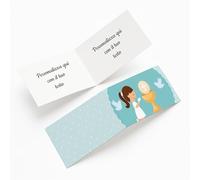 PV Grafik® Bigliettini Prima Comunione Personalizzati, Facili da Piegare, Perfetti per Confetti, Bomboniere Comunione Bambina, Bomboniere Comunione Bambino, Portaconfetti Comunione.(C02)