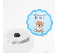 PV Grafik® Bomboniere Battesimo Calamita Personalizzata Bimbo/Bimba - Magneti Ricordo Nascita e Battesimo - a partire da 24 pz Bomboniera Personalizzata Baby Shower - Calamita Nascita (08)