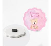 PV Grafik® Bomboniere Battesimo Calamita Personalizzata Bimbo/Bimba - Magneti Ricordo Nascita e Battesimo - a partire da 24 pz Bomboniera Personalizzata Baby Shower - Calamita Nascita (Bimba 01)