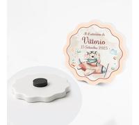 PV Grafik® Bomboniere Battesimo Calamita Personalizzata Bimbo/Bimba - Magneti Ricordo Nascita e Battesimo - a partire da 24 pz Bomboniera Personalizzata Baby Shower - Calamita Nascita (Aereo 27)
