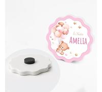 PV Grafik® Bomboniere Battesimo Calamita Personalizzata Bimbo/Bimba - Magneti Ricordo Nascita e Battesimo - a partire da 24 pz Bomboniera Personalizzata Baby Shower - Calamita Nascita(Modello 40)
