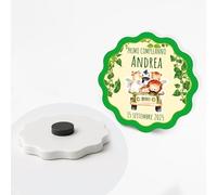 PV Grafik® Bomboniere Battesimo Calamita Personalizzata Bimbo/Bimba - Magneti Ricordo Nascita e Battesimo - a partire da 24 pz Bomboniera Personalizzata Baby Shower - Calamita Nascita (Safari 10)