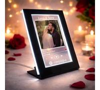 PV Grafik Targa Spotify Personalizzata con Foto e Dedica - Cornice Led Regalo San Valentino per Lui e Lei, Regalo Fidanzato Fidanzata, Idea Romantica per Coppia(Nera)
