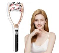 PVACG Massaggiatore viso e collo, rullo elettrico per il viso per rughe e sollevamento del drenaggio linfatico, riduttore del doppio mento, strumento massaggiatore viso con terapia della luce LED per