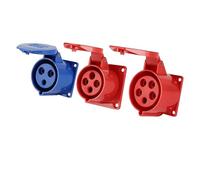 PVASROQWM 5/10 Pezzi Spina e Presa Industriale Aeronautica 16A/32A/63A/125A IP44/IP67 Impermeabile 3P/4P/5P Spina montata a Parete Spina montata a Pannello(32A Panel Mounted,10 PCS-3P)