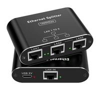 PVBCTCSID Splitter Ethernet 1 In 3 Out Switch Ethernet Gigabit 3 Porte 1 to 3 Lan Splitter RJ45 Switch Supporta 3 Dispositivi Contemporaneamente Funziona con Cavi Cat5/5e/6/6e/7/8
