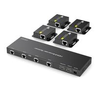 PVBCTCSID Trasmette la Risoluzione Video HD fino a 4K30HZ su cavi Ethernet Cat6/7 a Quattro display remoti fino a 50 metri di distanza e a un Display Locale Tramite porta HDMI loop-out Splitter