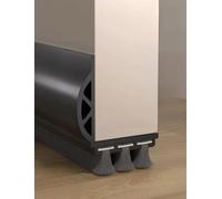 PVC Acrylic Siliconized Polypropylene Door Seal | Multicolor 1/2/3 pcs: Adjustable Brush Under Door Draft Stopper For Exterior And Interior(Black,2pcs)