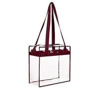 Pvc borsa trasparente quadrata di grande capacità borsa da viaggio portatile borsa a tracolla borsa donna, vino, Taglia unica