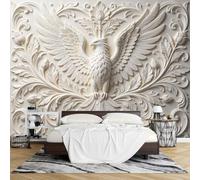PVC Carta Parati 3D in Rilievo Autoadesiva 250 x 360 cm Murale con Aquila Ad Ali Spiegate Rimovibile Impermeabile Decorazione Murale Moderna per Soggiorno Camera Letto.