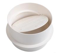PVC Check Valve 100mm White Air Duct Backflow Preventer(180) | Prevents backflow, ensures one-way air, fits 100mm ducts, white plastic, easy clean