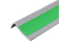 PVC Ecologico Impermeabile Protector Escalones Escalera, Adesivo Autoadesivo Sul Retro Adesione Salda Protezioni per Bordi Scale In L, Profili Antiscivolo per Gradini(Green,5 * 2.5cm)