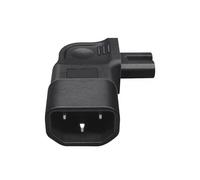 PVC Electrical Power Adapter IEC320 C14 to C7 Female to Male Left Angle Plug