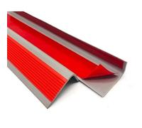 PVC Gradino, Bordo Gradino in Gomma, Pedate Autoadesive, Angolo Scivolo Sicuro, Strisce Pre-Tagliate per Interno ed Esterno(RED,1.52m/60in)