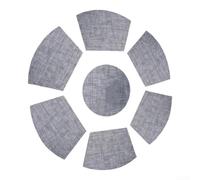 PVC Heat Resistant Placemats 29x43cm Wedge Shape(Grey) | 6 wedge mats plus 1 round center, fits round tables perfectly, non-slip bottom, elegant grey or gold