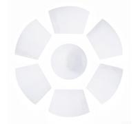PVC Heat Resistant Placemats 29x43cm Wedge Shape(White) | 6 wedge mats plus 1 round center, fits round tables perfectly, non-slip bottom, elegant grey or gold