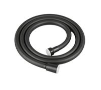 PVC High Pressure Silver & Black Smooth Shower Hose For Bathroom Handheld Head Flexible Plumbing Anti Winding GI/2 Universal(Black,200cm)