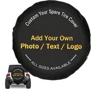 PVC Leather Custom Spare Tire Cover - Durable Personalized Tire Cover with Your Logo Photo Design - Waterproof Dust-Proof Universal Protector for Jeep, Trailer, RV, SUV, and More (17inch)