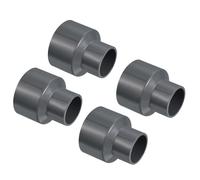 PVC Riduttore Tubo Raccordo 50x32mm, 4pz Dritto Giunto, Grigio
