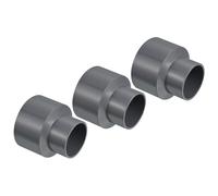 PVC Riduttore Tubo Raccordo 75x50mm, 3pz Dritto Giunto, Grigio