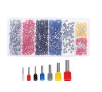 PVC Terminali a Crimpare 1200 Pezzi Preisolati | Cavi Intrecciati e Componenti con Pin, Resistenza al Calore, Protezione Anticorrosione, Uso in Quadri e Rack