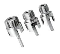 PVC Threader For Drill 3 Pieces | Integrated Cutting | Tool Set For Pipe | Heavy-Duty High-Speed Steel Dies, Hex Shank Drill Attachment | 3-Piece Integrated PVC Threader Set | Cuts Clean Internal & Ex
