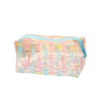 PVC Transparent Waterproof Makeup Bag Storage Cosmetic Bag Portable Bathroom Supplies(Blue)