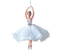 PVerdant - Ciondolo natalizio a forma di ballerina, ornamento da appendere per la decorazione dell'albero, motivo: angelo ballerino, decorazione per le vacanze in oro, rosa, perla - materiale ABS a