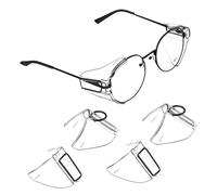 PVFRTGYHU 4 Pairs Flank Protector Transparent Glasses Protective Side Shield for Safety Glasses Protectors Side for Side Guards for Glasses Side Safety para Goggles Eyeglasses Protector PC