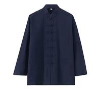 PVGYUJFD Abiti da Sposa in Stile Cinese, Abito Cinese Tang, Abito for Uomo Abbigliamento Kung Fu Giacca a Maniche Lunghe Top Uniformi Tradizionali Marziali(Blu,L)