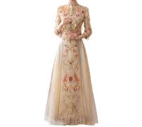PVGYUJFD Abiti da Sposa in Stile Cinese, Abito da Sposa Cinese Dorato Festa Xiuhe Nuovo Abito, for Occasioni Come fidanzati del Matrimonio(Style1,6XL)