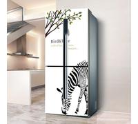 PVGYUJFD Adesivi per Frigorifero, Adesivo for Frigorifero Porta a Copertura Totale Coperture for Adesivi murali for Decalcomanie da Cucina, Albero Gabbia for Uccelli Zebra(L: 100x180 cm)