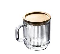 PVGYUJFD Bicchiere da birra, Bicchiere da pinta personalizzato, bicchiere 2 pezzi, set di tazze in vetro con coperchio, bicchieri vino, birra, whisky, 12 once, manico, senza piombo(White)