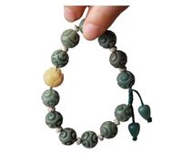 PVGYUJFD braccialetti di perline. Bracciale con perline Bodhi con motivo intagliato. Squisito braccialetto Bodhi con loto for la meditazione yoga