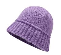 PVGYUJFD Cappello Lavorato a Maglia. Cappelli da Strada Coreani Invernali da Uomo Cappello da Pescatore Lavorato a Maglia Caldo da Donna Berretto da Protezione dal Freddo for Esterni(Purple)