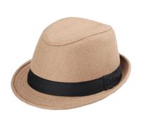PVGYUJFD Cappello Lavorato a Maglia. Cappelli Fedora a Tesa Larga in Feltro di Lana Nera Vintage da Donna for Cappello a Righe Berretto Jazz Autunno Inverno
