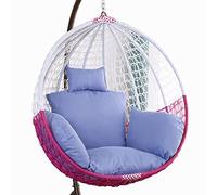 PVGYUJFD Cuscini per sedie a uovo, Sedile for sedia a dondolo sospesa da esterno Fodera for cuscino for sedia amaca grande lavabile e addensata con poggiatesta e braccioli(Light Purple)
