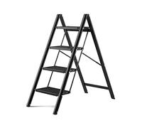 PVGYUJFD Drabiny składane, Scaletta Portatile a 3 gradini, Sgabello Pieghevole con Ampio Pedale Antiscivolo Scala in Alluminio for la casa e(Green 4 Step)