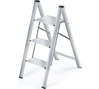 PVGYUJFD Drabiny składane, Scaletta Sgabello Sgabelli Pieghevoli for Adulti Antiscivolo Pedale Robusto e Ampio 330Lbs M(3step)