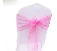 PVGYUJFD Fascia della Sedia, 25 Pezzi/Set Fodera for Sedia in Tessuto Tull di Organza Trasparente, Fascia for Fiocco, Decorazione for Banchetti for Feste Nozze(Fuchsia)